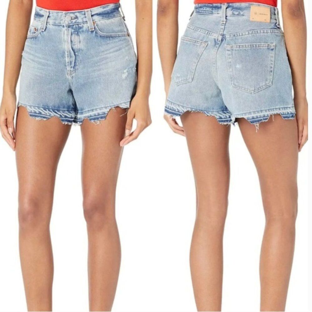 AG Women's Shorts Alexxis High Rise Wedgie Distressed Cut Off Denim size 25